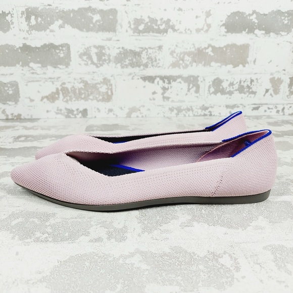 NEW Rothy's The Flat Pink Knit Pointy Toe Slip On Loafers E178